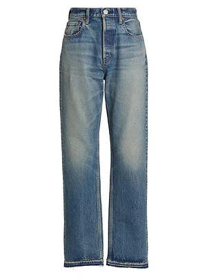 Eniswood Washed-Denim Wide-Leg Jeans