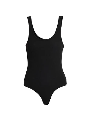Rib-Knit Scoop-Neck Bodysuit