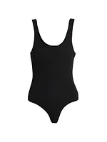 Rib-Knit Scoop-Neck Bodysuit
