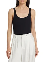 Rib-Knit Scoop-Neck Bodysuit