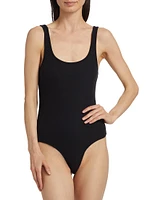 Rib-Knit Scoop-Neck Bodysuit