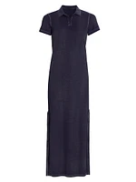 Cotton Knit Short-Sleeve Polo Dress