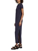 Cotton Knit Short-Sleeve Polo Dress