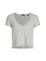 Striped Cotton-Blend Henley
