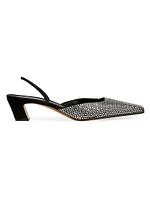 Roosevelt 40MM Crystal-Embellished Slingback Pumps