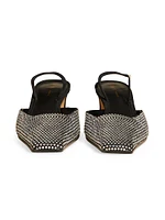 Roosevelt 40MM Crystal-Embellished Slingback Pumps