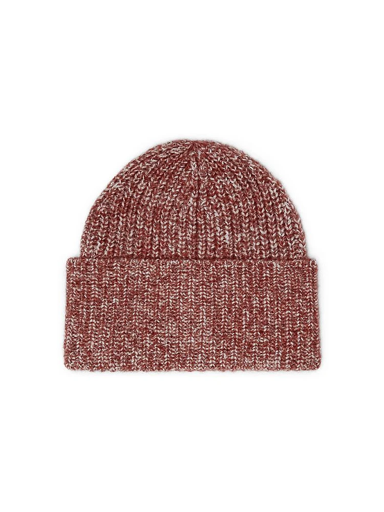 Virgin Wool, Alpaca and Cashmere Rib Knit Beanie