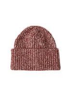 Virgin Wool, Alpaca and Cashmere Rib Knit Beanie