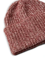 Virgin Wool, Alpaca and Cashmere Rib Knit Beanie