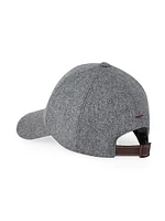 Virgin Wool Flannel Baseball Cap with Embroidery