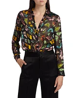 Eloise Butterflies Silk Blouse