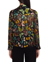 Eloise Butterflies Silk Blouse