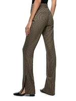 New Olivia Houndstooth Slim Flare Trousers