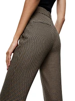 New Olivia Houndstooth Slim Flare Trousers