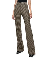 New Olivia Houndstooth Slim Flare Trousers