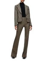 New Olivia Houndstooth Slim Flare Trousers