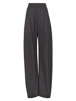 Stretch Virgin Wool Twill Loose Tailored Trousers