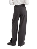 Stretch Virgin Wool Twill Loose Tailored Trousers