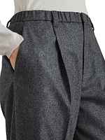 Virgin Wool and Cashmere Flannel Baggy Trousers