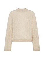 Wool and Mohair Cable Knit Sweater