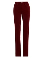 Stevie Velvet Mid-Rise Straight-Leg Jeans