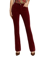 Stevie Velvet Mid-Rise Straight-Leg Jeans