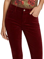 Stevie Velvet Mid-Rise Straight-Leg Jeans