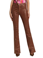 Marty Coated High-Rise Flared Jeans