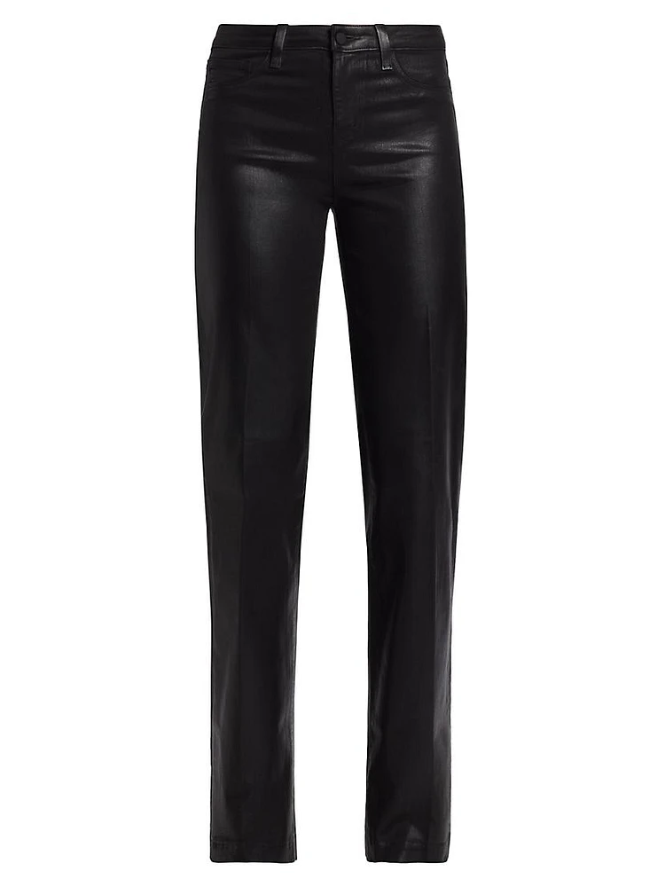 Clayton Coated High-Rise Straight-Leg Jeans