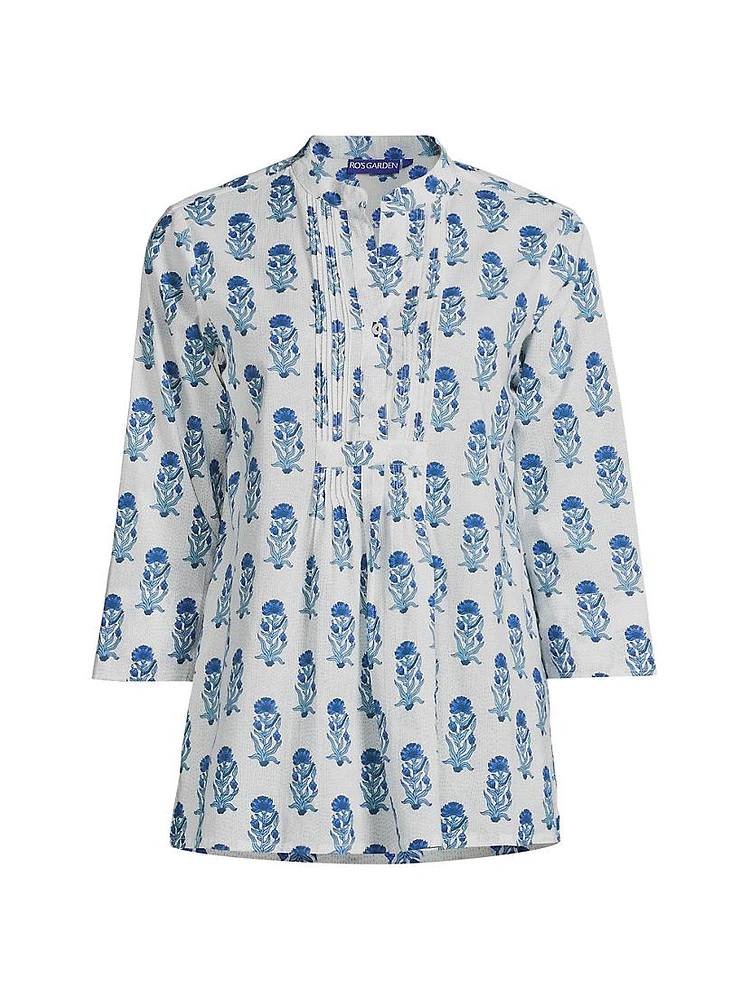 Arles Floral Cotton One-Button Shirt