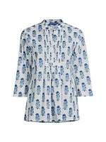 Arles Floral Cotton One-Button Shirt