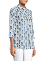 Arles Floral Cotton One-Button Shirt