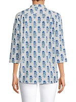 Arles Floral Cotton One-Button Shirt