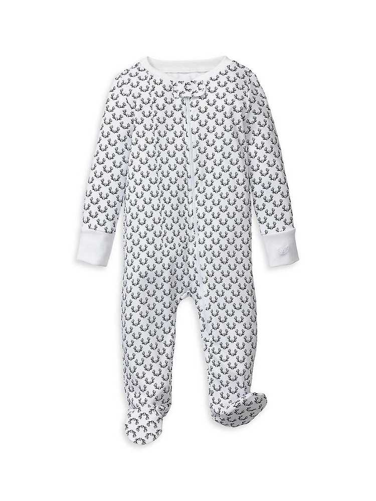 Baby's Nordic Antlers Pima Cotton Footie