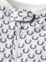 Baby's Nordic Antlers Pima Cotton Footie