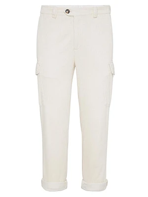 Garment Dyed Leisure Fit Trousers Cotton Corduroy