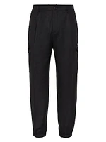 Virgin Wool Flannel Leisure Fit Trousers with Pleats