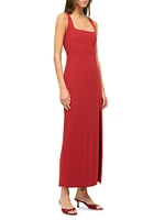 Portrait Scoopneck Maxi Dress