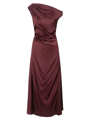 Phare Draped Silk-Blend Midi-Dress