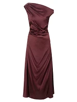 Phare Draped Silk-Blend Midi-Dress