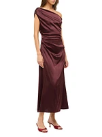 Phare Draped Silk-Blend Midi-Dress