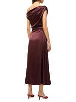 Phare Draped Silk-Blend Midi-Dress