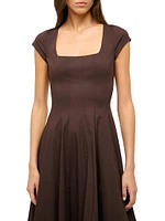 Wells Stretch-Cotton Fit & Flare Midi-Dress