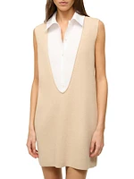 Leslie Cashmere-Cotton Shirt Minidress