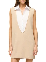 Leslie Cashmere-Cotton Shirt Minidress