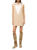 Leslie Cashmere-Cotton Shirt Minidress