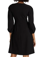 Embroidered Crepe Cocktail Dress