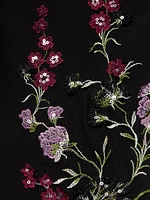 Embroidered Crepe Cocktail Dress