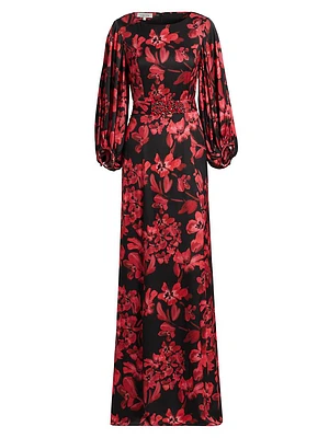 Floral Twill Gown