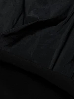 Scrunch Taffeta & Crêpe Off-the-Shoulder Gown